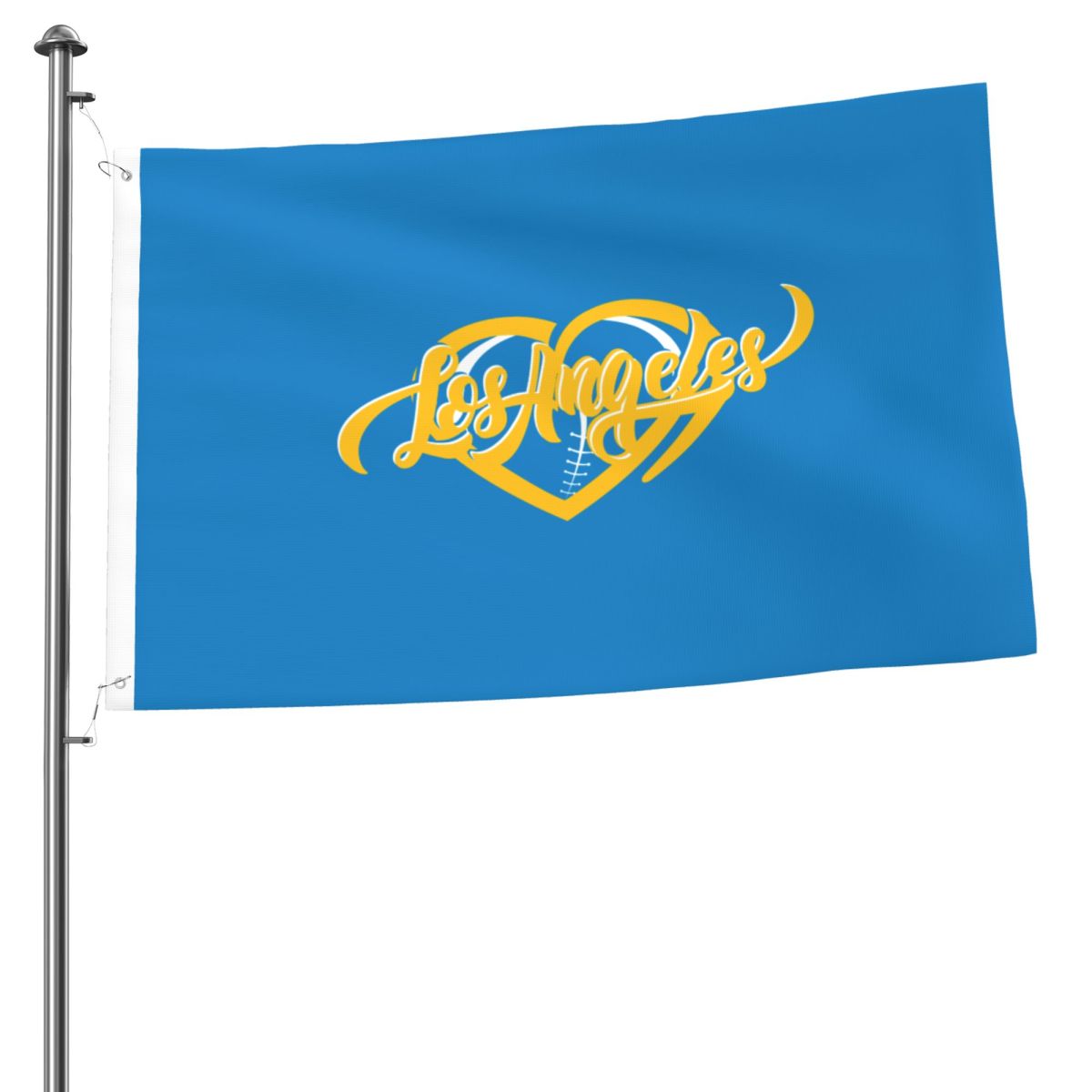 Los Angeles Chargers On Hearts Ball 2x3FT Flag