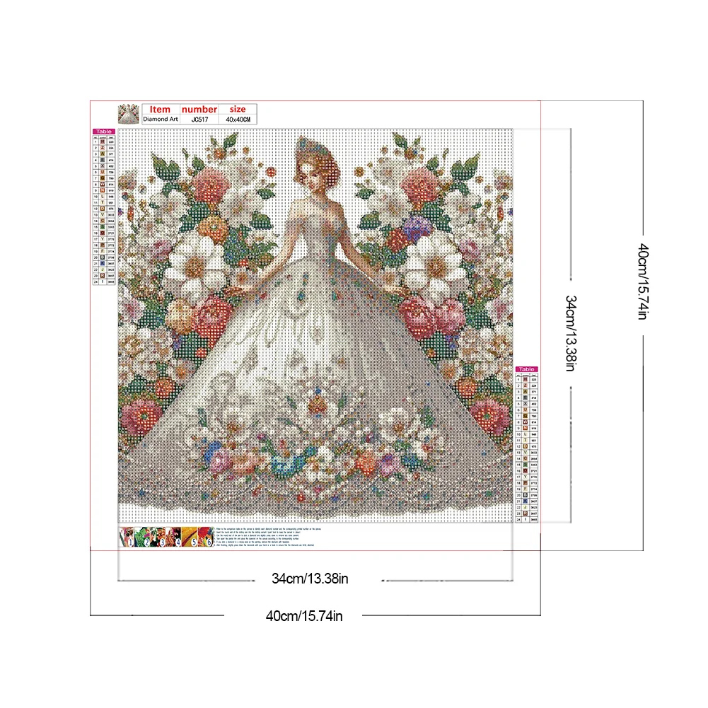 Diamond Painting - Full Round Drill - Flower Dress Beauty(Canvas|40*40cm)