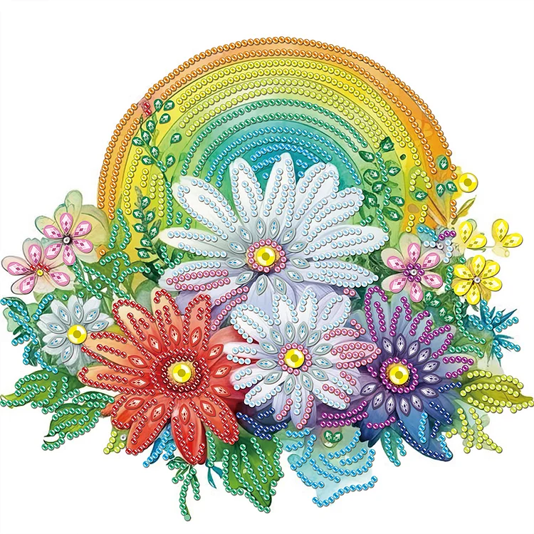 Rainbow Flower - Partial Drill - Special Diamond Painting(30*30cm)