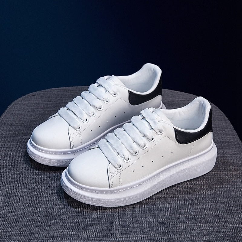 2021 Spring/Summer Women shoes Wedges Platform Sneakers Lace-Up Breathable Casual Chunky Ladies White Shoes Woman