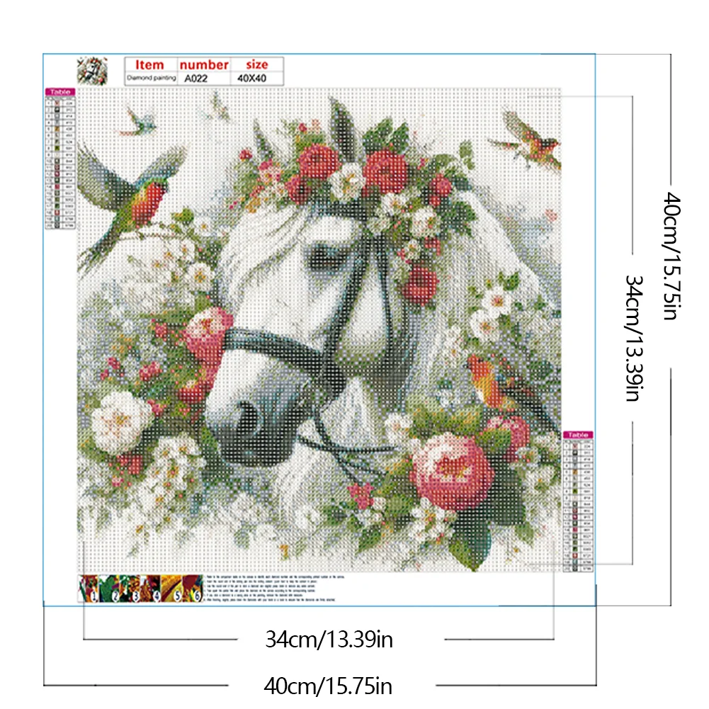 Diamond Painting - Full Round Drill - Flower Horse(Canvas|40*40cm)