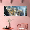 (US Only)1pc DIY Paint by Number Kit Castle Frameless Canvas Wall Art Gift Idea 80x40cm