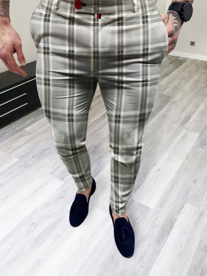 Men's Elegant Plaid Pants  