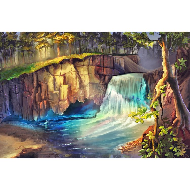 Diamond Painting - Full Round - Valley Waterfall(40*30cm)