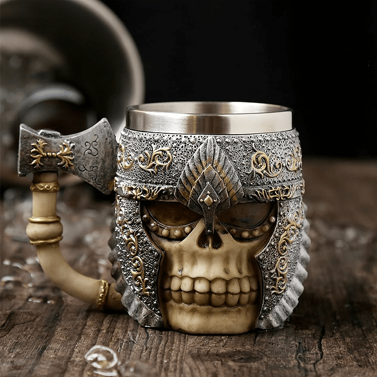 Coutureaura Viking Skull Warrior Mug