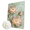 DIY Pearl Painting Pink Lotus for Home Decor with Frame(30x40cm)