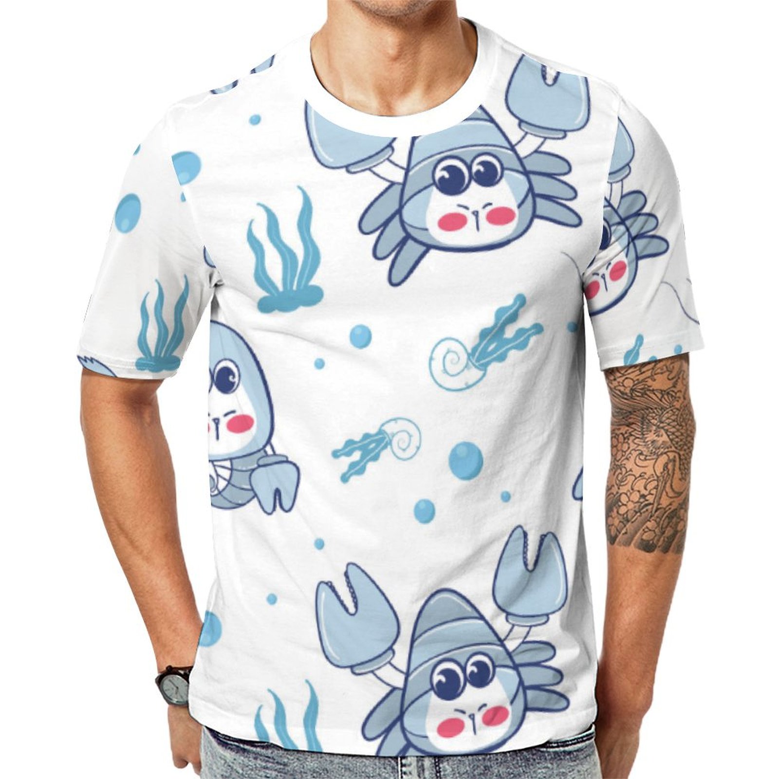 Lobsters Kid's Flip Flops Short Sleeve Print Unisex Tshirt Summer Casual Tees for Men and Women Coolcoshirts