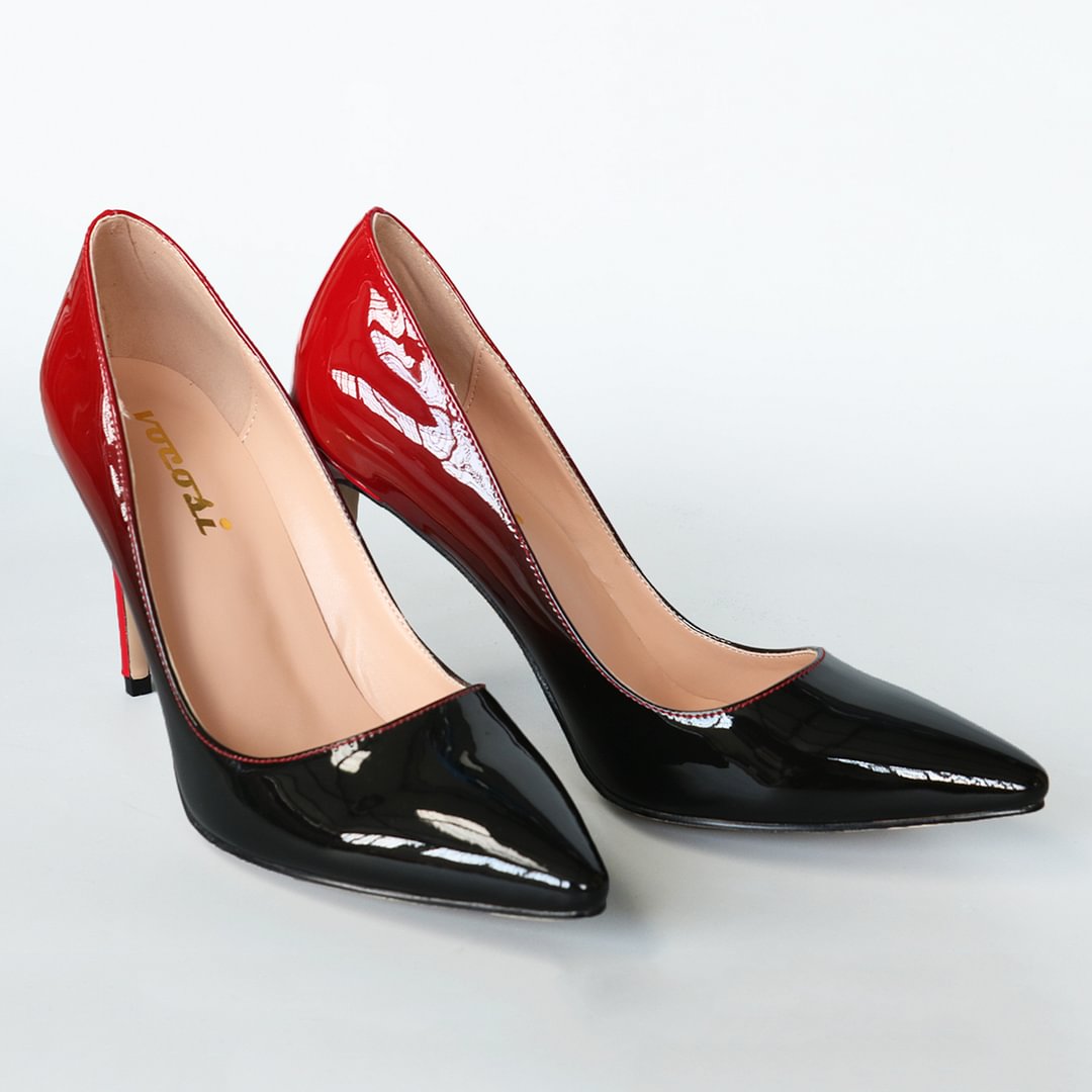 3.94" Gradient Color Heels Party Daily Pumps-vocosishoes