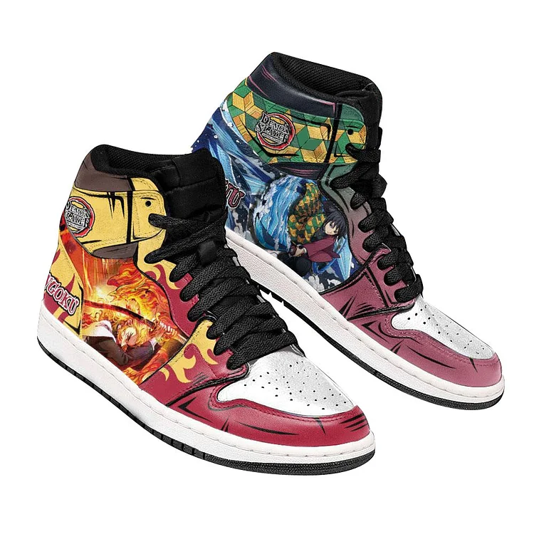 Giyuu And Rengoku Custom Anime Shoes Demon Slayer Anime