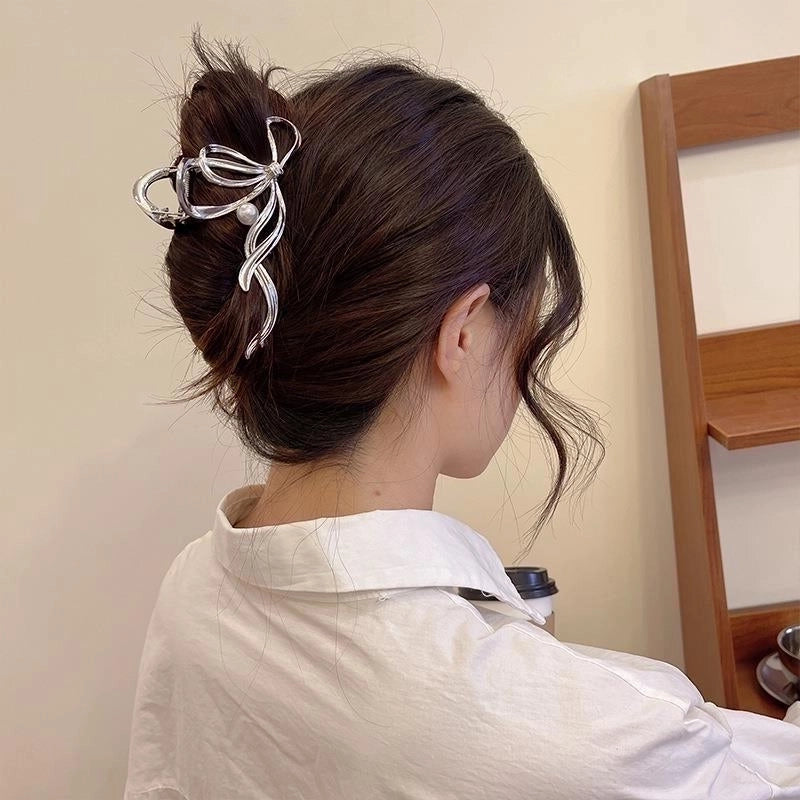 Elegant Bow Knot Alloy Plating Hair Claws