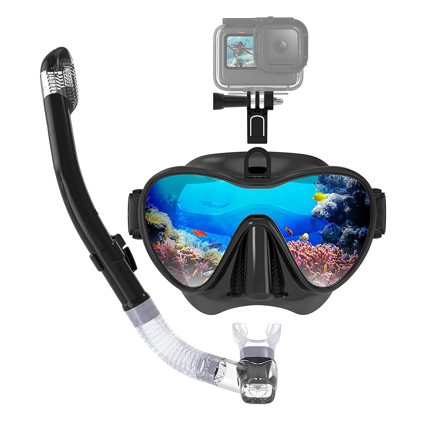 

Diving Goggles - Snorkel Goggles Mask Set with Dry Snorkel Mount for Gopro, 501 Original