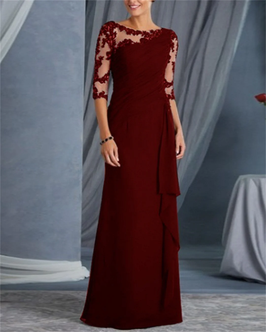 Women's Solid Color Evening Dress