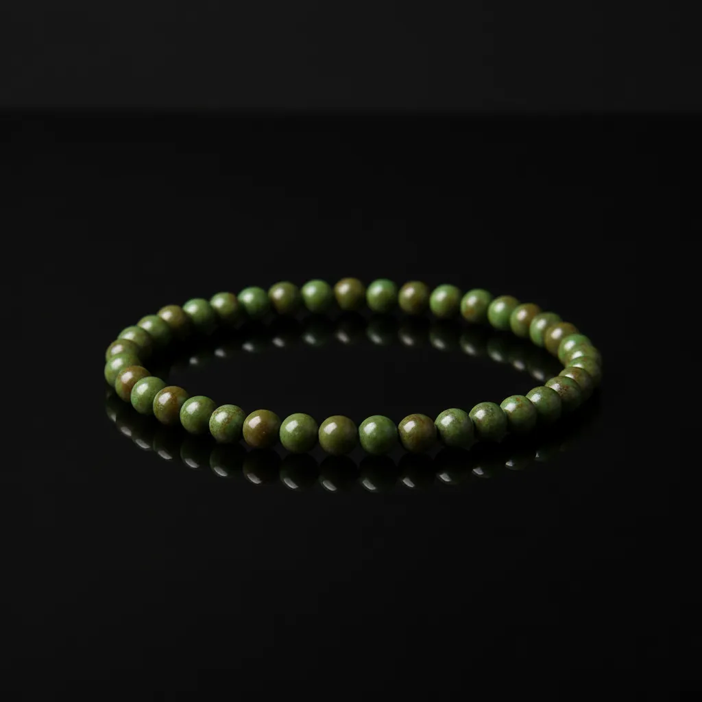 JiStones Harmony Series: 4mm Natural Gemstone Beaded Bracelet | Agate, Tiger Eye & Onyx Green-19cm