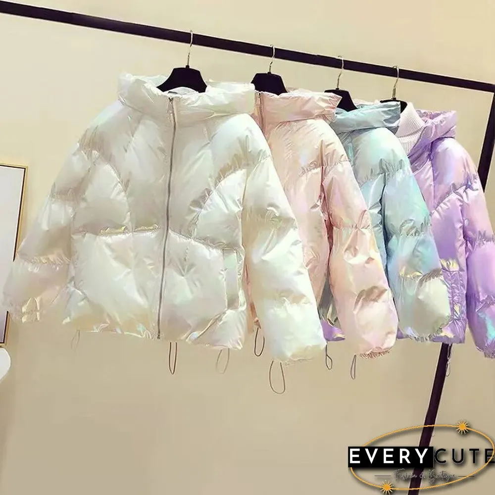 Women Harajuku Winter Warm Thick Coats Fashion Long Sleeve Korean Short Parkas Disposable