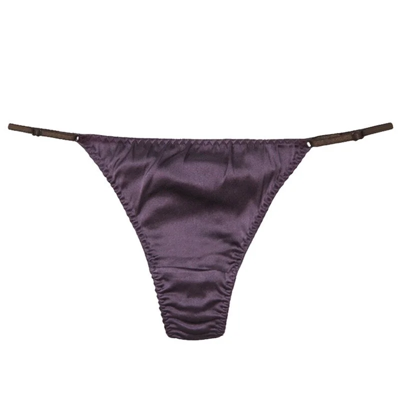 Sexy Satin Panties Women Ice Silk Thong Underwear Cute Red G-strings Low Waist Briefs Sex Lingerie Women Romantic Panty Thongs