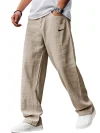 Men's Breathable Linen And Cotton Loose Sports Trousers