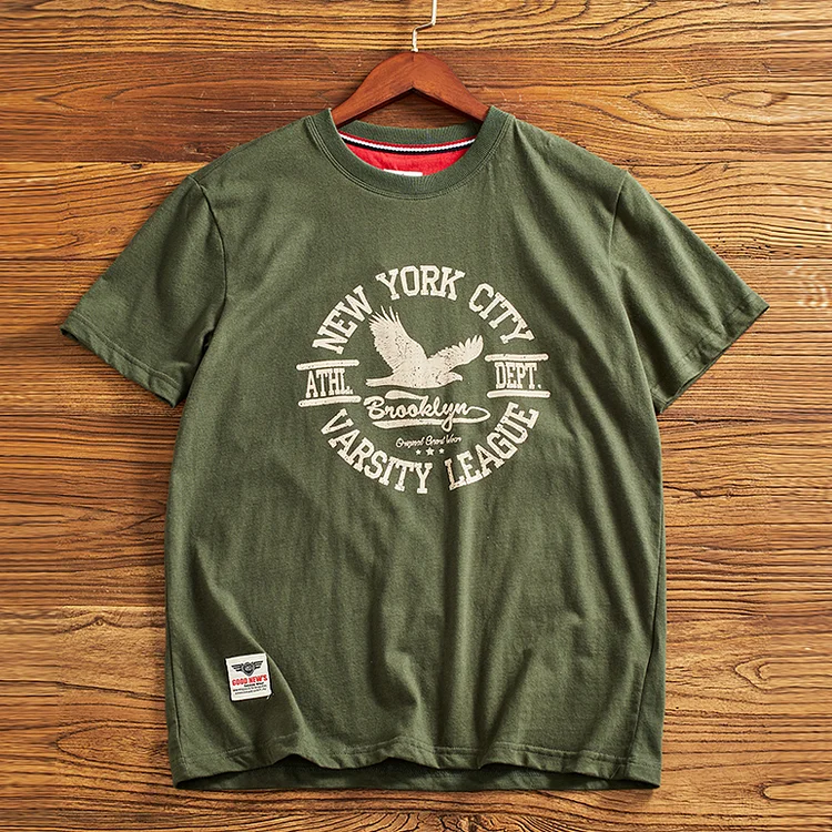 Vintage Printed Cotton Brushed Short-Sleeve T-Shirt
