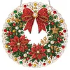 Xmas Red Flower Wreath 2D Flat DIY Diamond Painting Pendant 9.84x9.84in