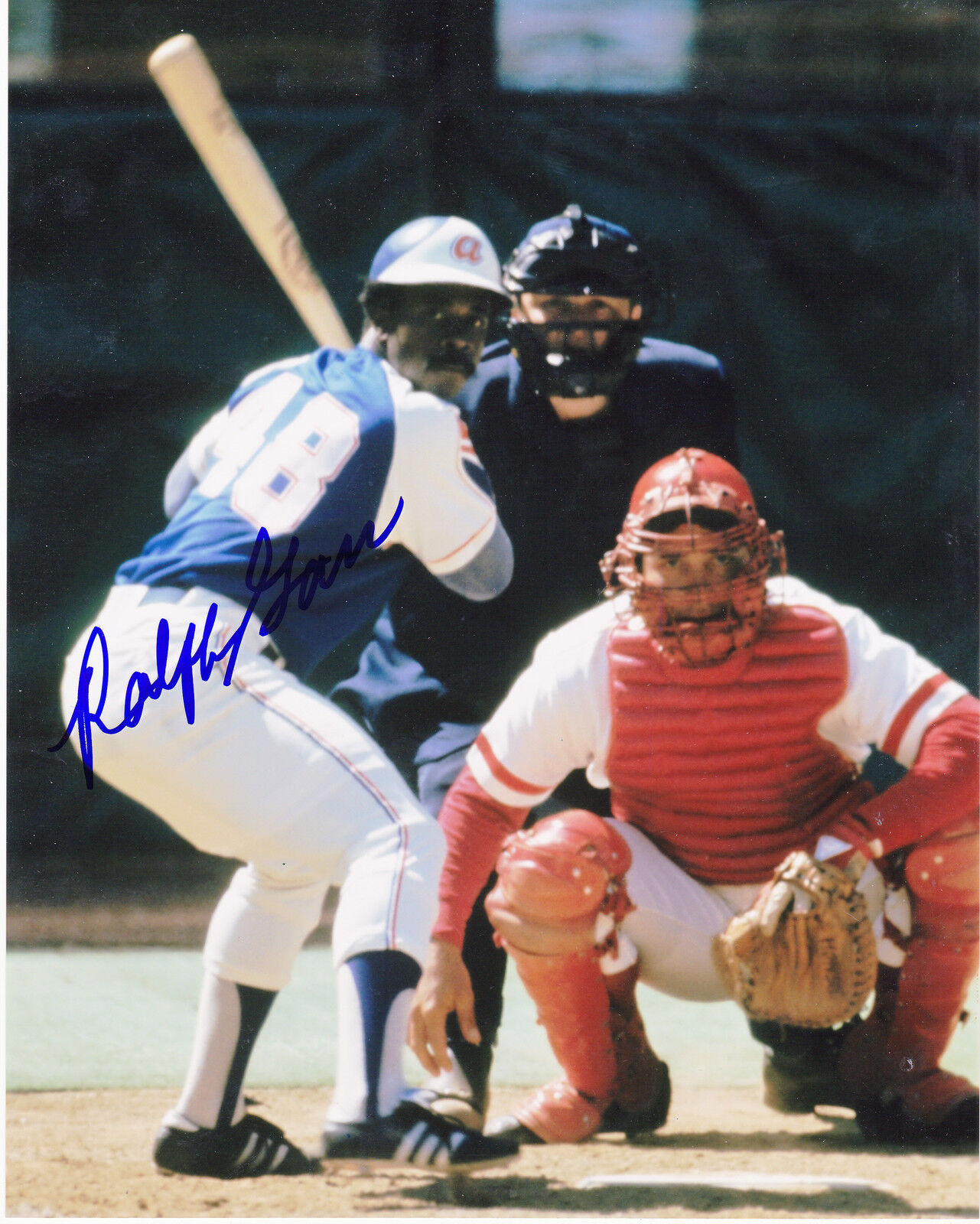 RALPH GARR ATLANTA BRAVES ACTION SIGNED 8x10