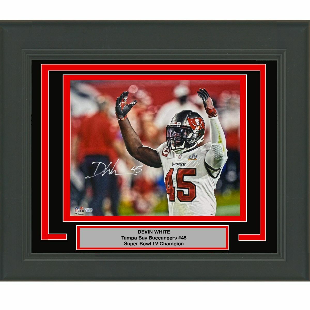 FRAMED Autographed/Signed DEVIN WHITE Super Bowl LV 16x20 Photo Poster painting Fanatics COA