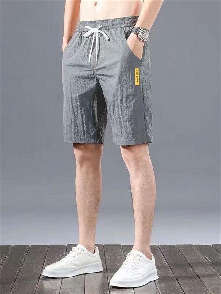 Men's Athletic Shorts Cropped Pants Casual Shorts Capri Pants Pocket Drawstring Elastic Waist Plain Comfort Quick Dry Outdoor Daily Going out Fashion Streetwear Black Green