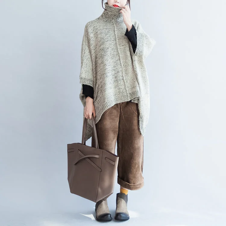2021 autumn fashion cotton knitted sweater oversize batwing sleeve large hem sweater pullover