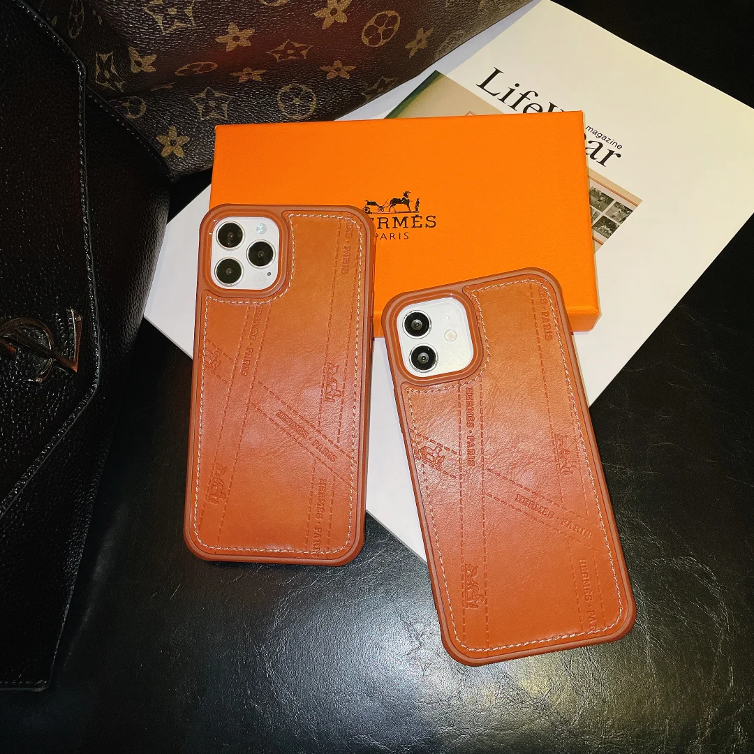 Official New Thickened Luxury Leather  Back Cover for Apple iPhone--[GUCCLV]