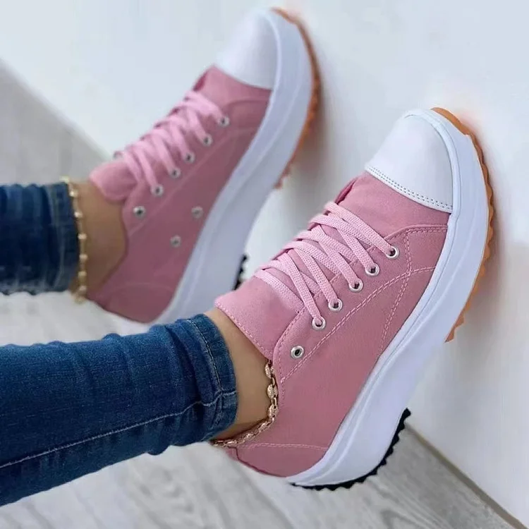 Womens Casual Leather Hike Platform Sneakers Fashion Low Top Sneakers shopify Stunahome.com