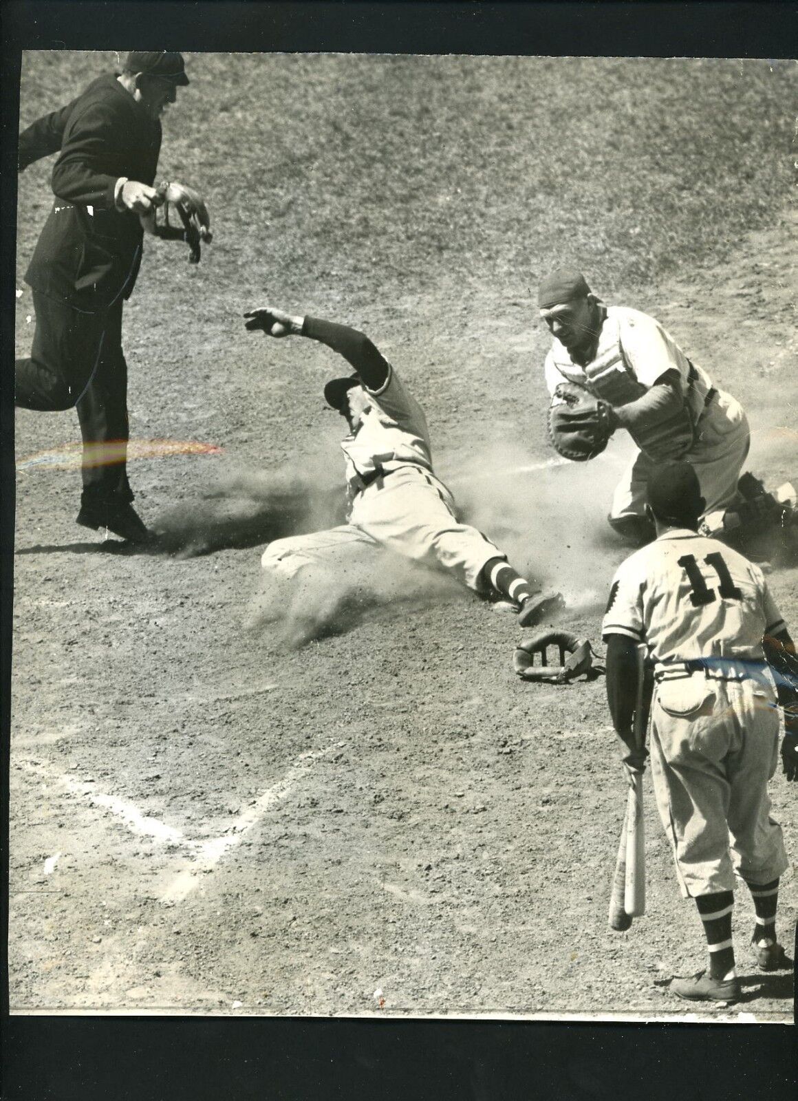 Clyde McCullough & Phil Masi 1947 Press Photo Poster painting Braves Chicago Cubs