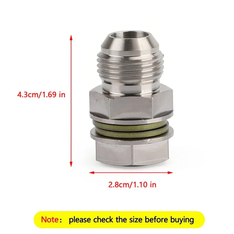 Garlaven Turbo Oil Pan Sump Return Drain Adapter Bung Fitting 10AN to M18x1.5 Silver Generic