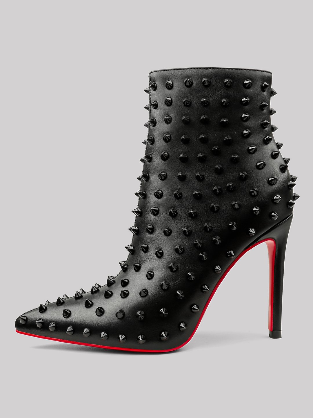 3.94"/4.72" Women's Ankle Boots with Rivets Closed Pointed Toe Stilettos Boots