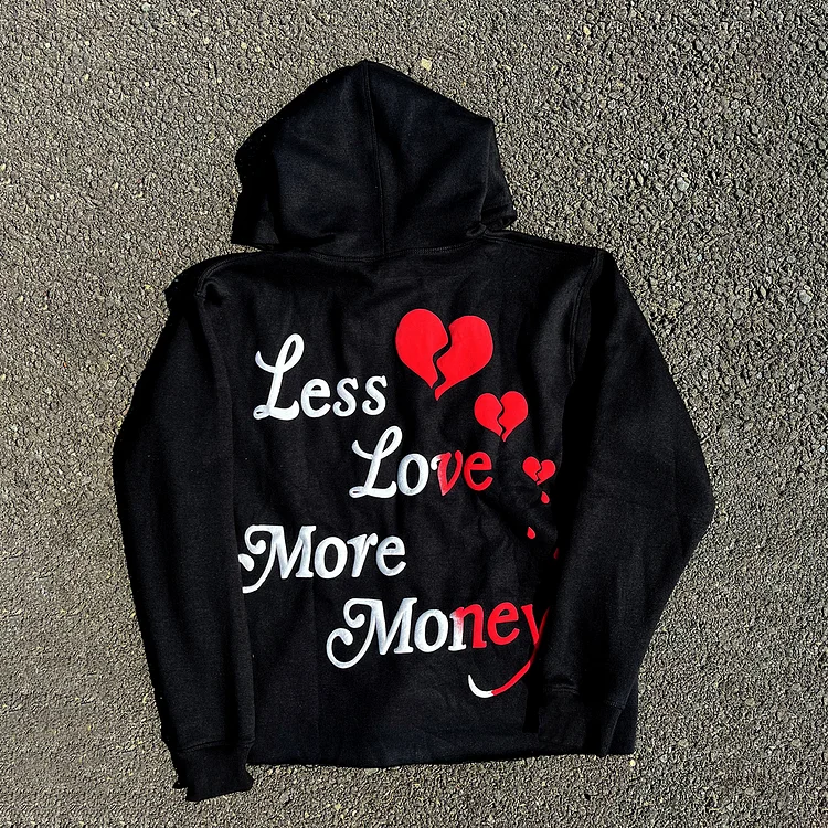 Sopula Less Love More Money Print Graphic Pullover Hoodie