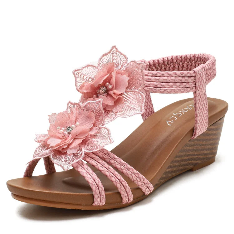 Vanccy Bohemia Retro Classic Flower Holiday Sandals QueenFunky