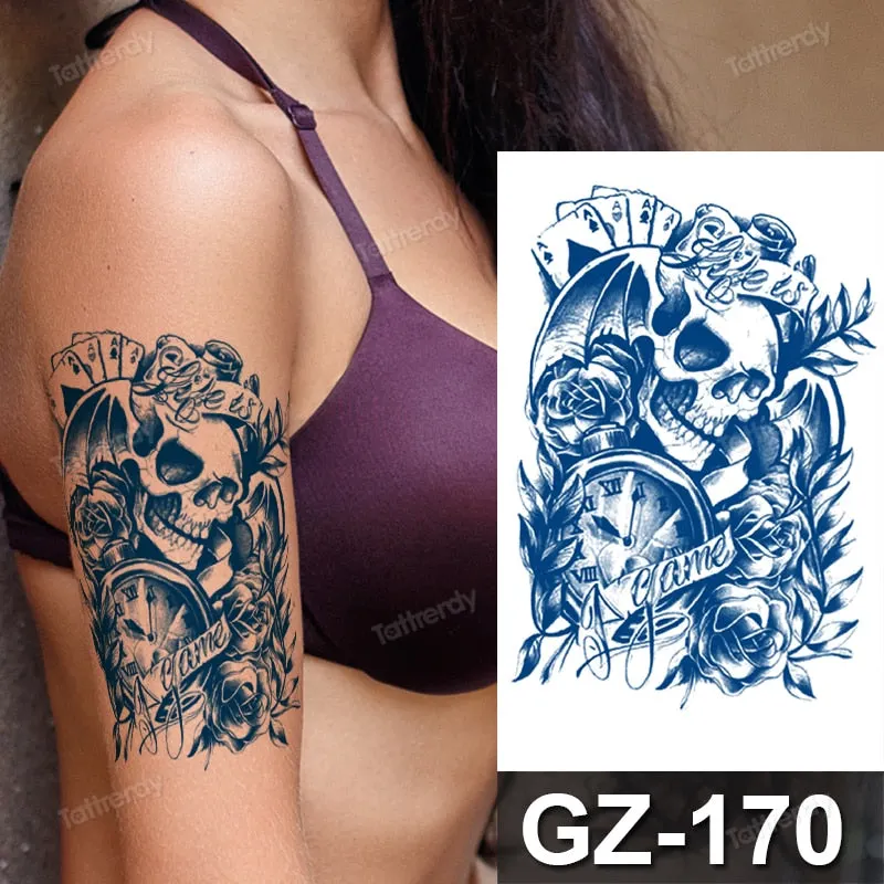 waterproof temporary tattoos men sleeve armband tattoo letter wings flowers long lasting juice ink tattoo sticker fake body art