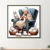 Old Lady Knitting Yarn-Full Round Diamond Painting 40*40CM