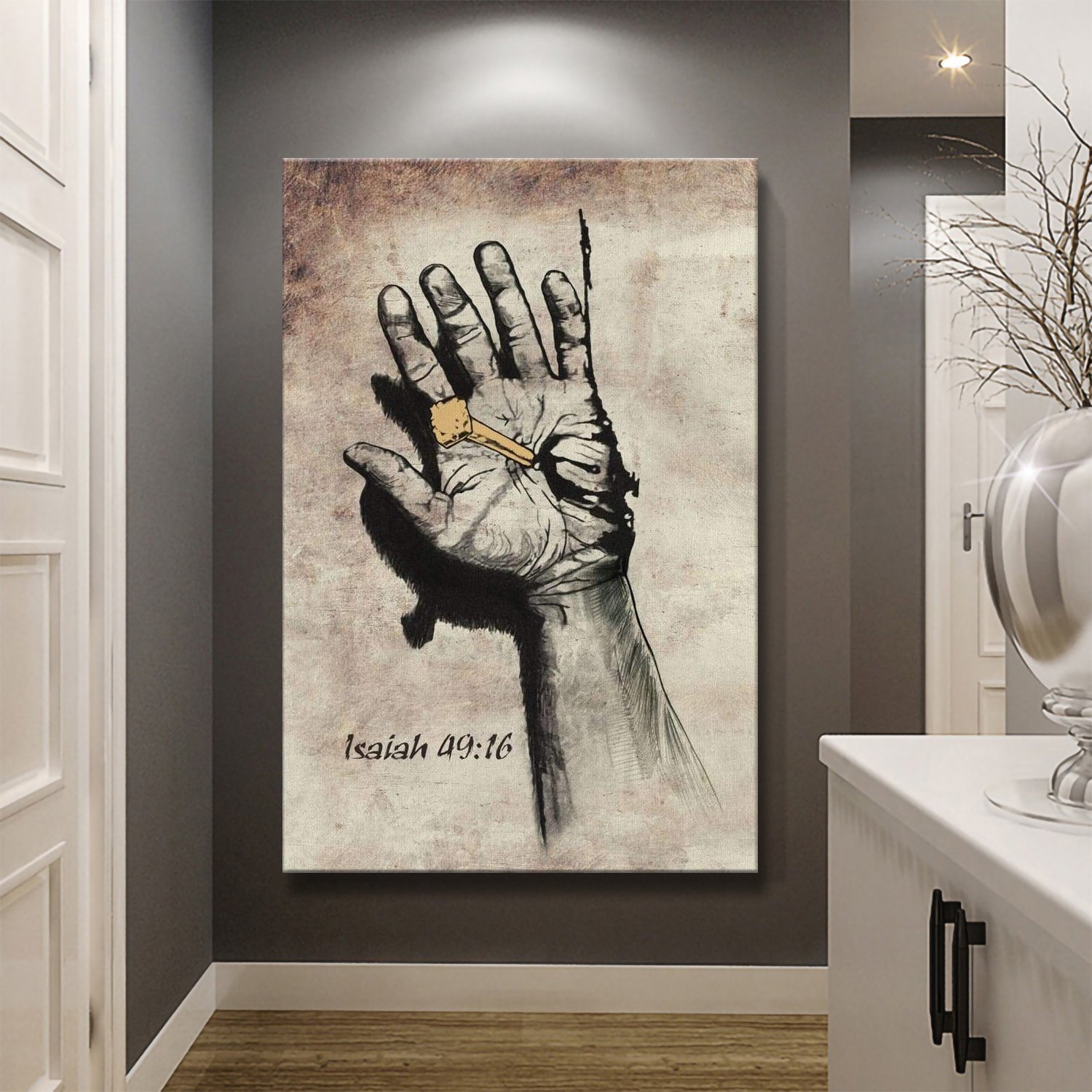 Bible verse Isaiah 49:16 Canvas Wall Art