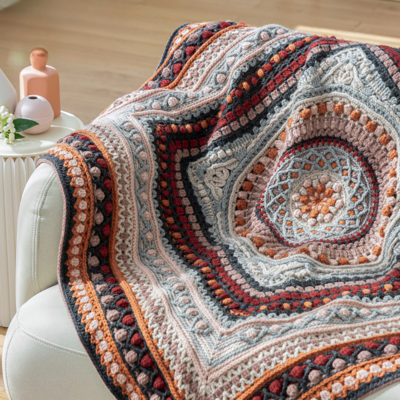 Creamy Crochet DIY Kit: Handmade Woolen Blanket Yarn Set