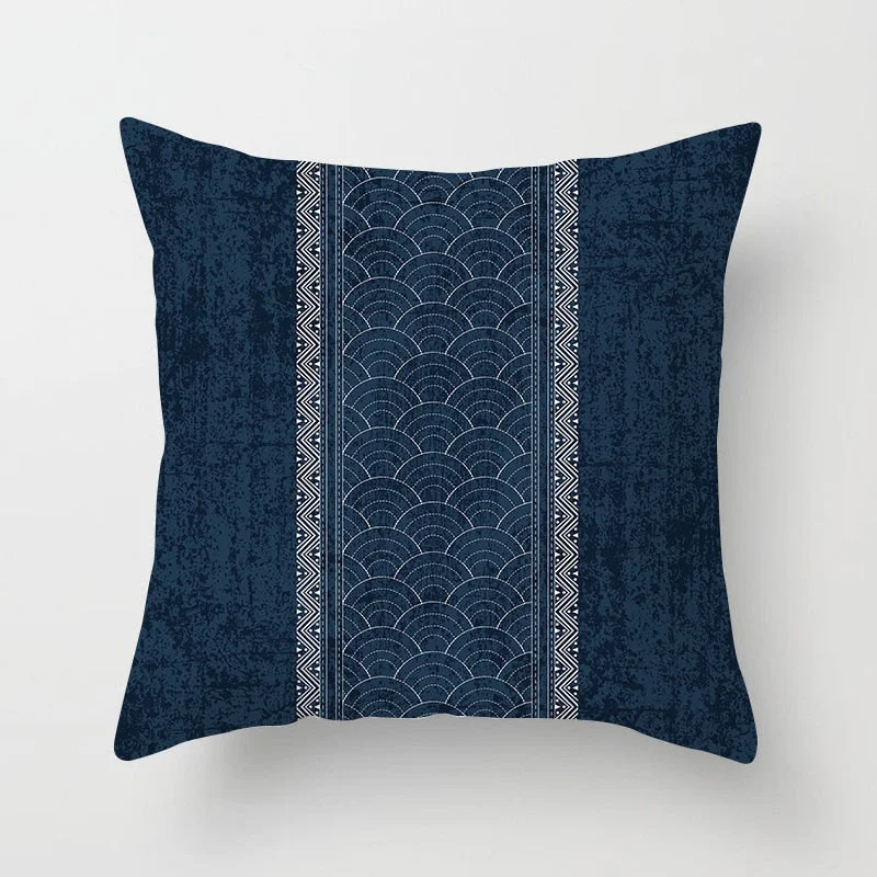 Blue White Porcelain Print Cushions Case Bohemian Style Mandala Geometry Pillows Case Modern Fashion Sofa Chairs Throw Pillows