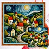 (Multi Style)Colorful Houses-Full Embroidery 2 Strands 14CT Counted Cross Stitc-40*40CM