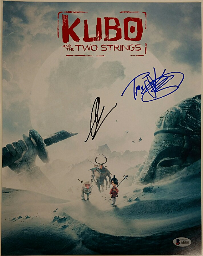 ART PARKINSON +TRAVIS KNIGHT Signed KUBO TWO STRINGS 11x14 Photo Poster painting BAS Beckett COA