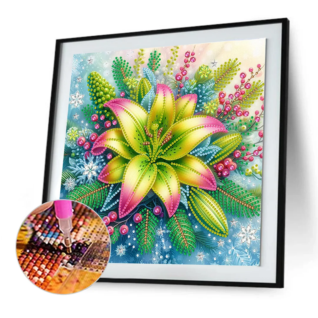 Lily - Partial Special Shaped Drill Diamond Painting Kits (Canvas|30*30cm)