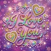 DIY Pearl Painting I LOVE YOU with Frame for Home Wall Decor(25x25cm)