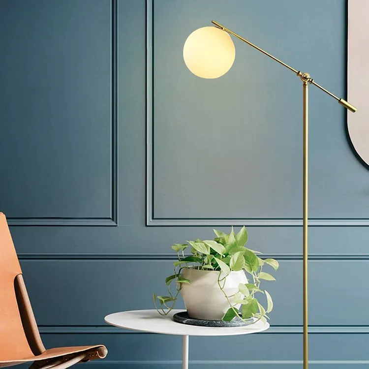 Valentina floor lamp, glass & metal
