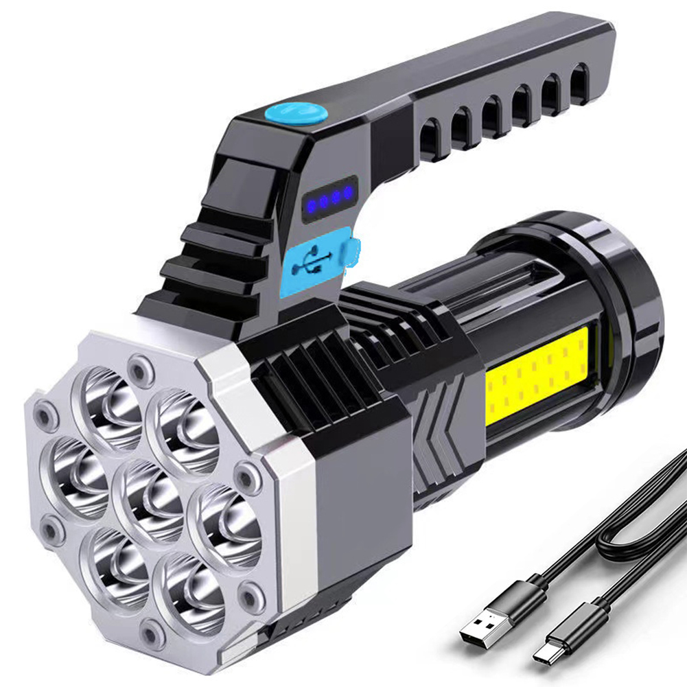 

7LED+COB Portable Flashlight USB Rechargeable Camping Torch Searchlight, 501 Original