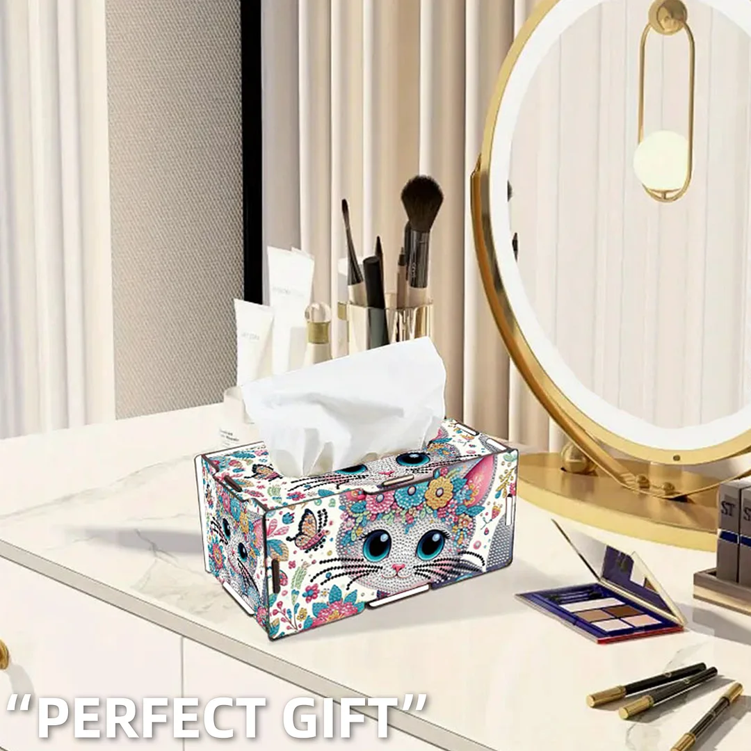 Wooden Diamond Painting Tissue Box for Home and Office Decoration(CZH001)
