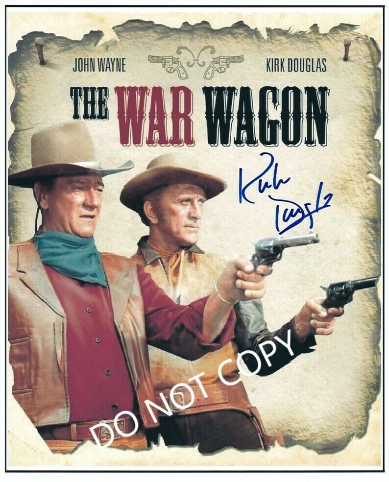 KIRK DOUGLAS The War WAGON 8 x10 20x25 cm Autographed Hand Signed Photo Poster painting