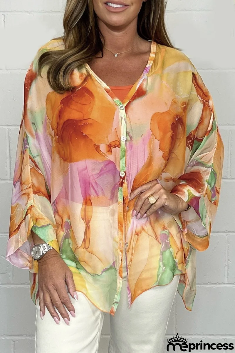 Printed chiffon dress for women