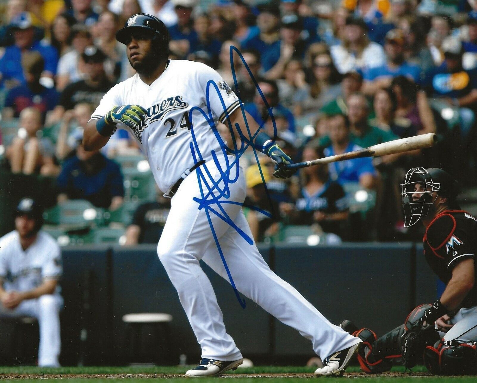 Jesus Aguilar signed Milwaukee Brewers 8x10 Photo Poster painting autographed