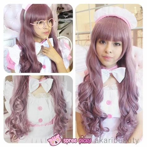 Harajuku Lolita Cosplay Dark Purple Curly Long Wig 27INCH SP130005