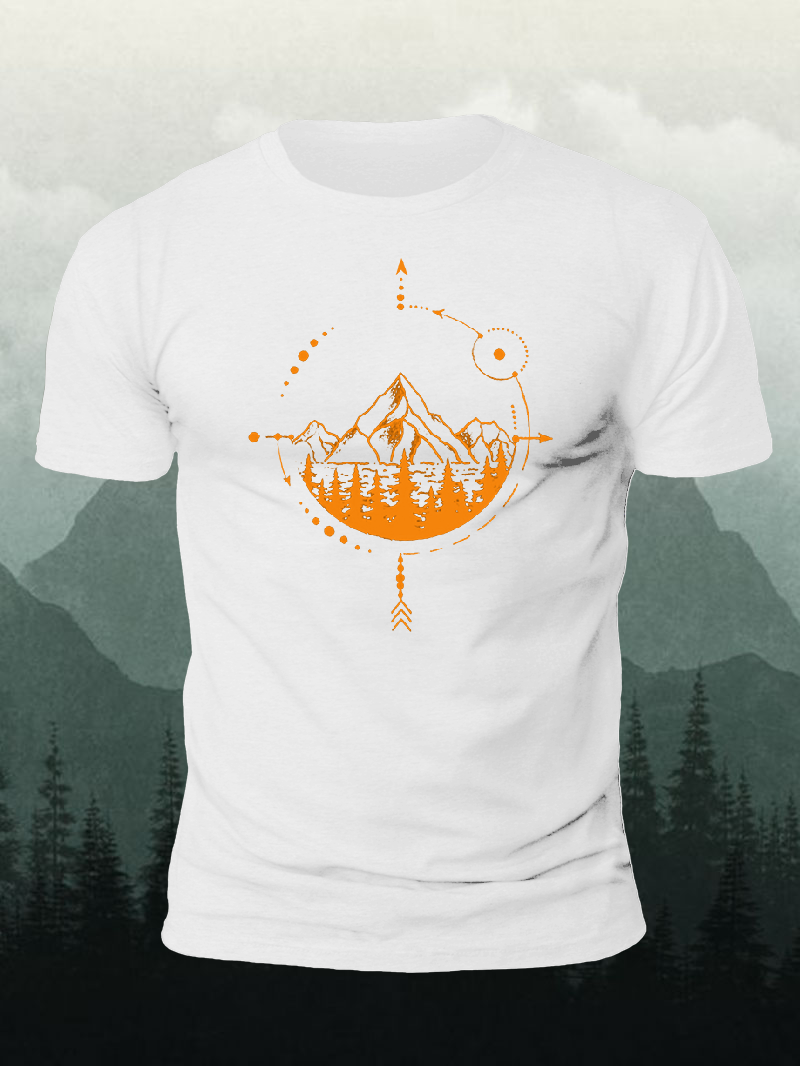 Men's Rose Gold Geometric Abstract Short-Sleeved Shirt